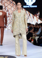 Metallic Gold Embellished Silk-Blend Jacket (2-Piece) - Image 3