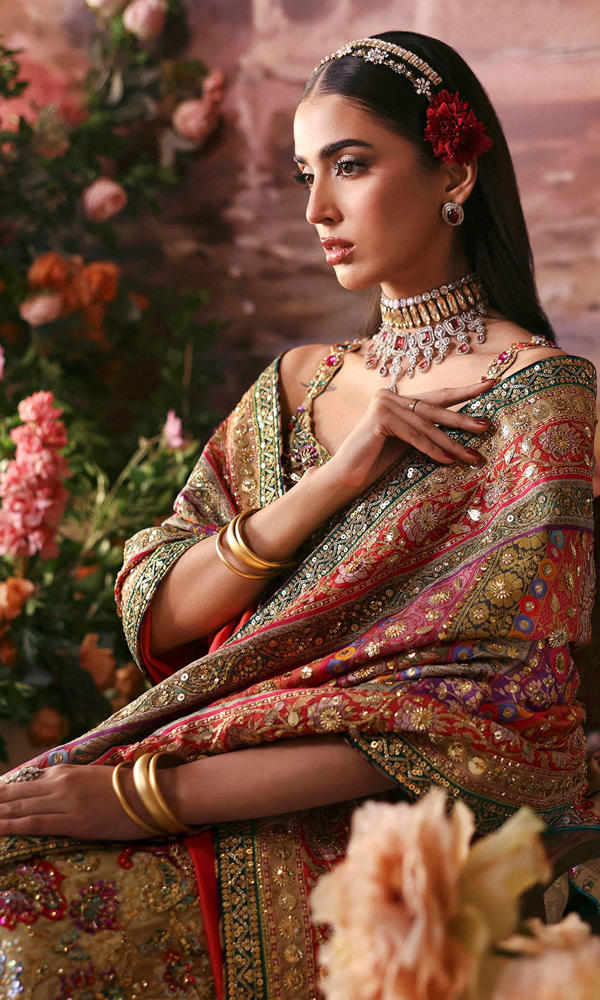 Pakistani Gold Zardozi & Sequin Silk-Blend Salwar Kameez (3-Piece) - Image 8