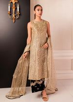 Gold Zardozi Tissue & Velvet Salwar Kameez (3-Piece) - Image 2