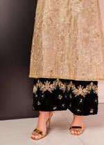 Gold Zardozi Tissue & Velvet Salwar Kameez (3-Piece) - Image 4