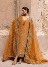 Pakistani Amber-Gold Hand-Embellished Tussel Silk Salwar Kameez (3-Piece) - Image 5