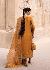 Pakistani Amber-Gold Hand-Embellished Tussel Silk Salwar Kameez (3-Piece) - Image 7
