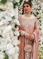 Rose Gold Zari Silk Bridal Salwar Kameez (3-Piece) - Image 6