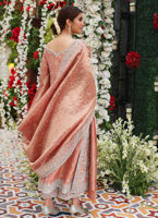 Rose Gold Zari Silk Bridal Salwar Kameez (3-Piece) - Image 7