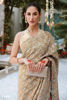 Gold Embroidered Tissue Bridal Saree (2-Piece) - Image 3