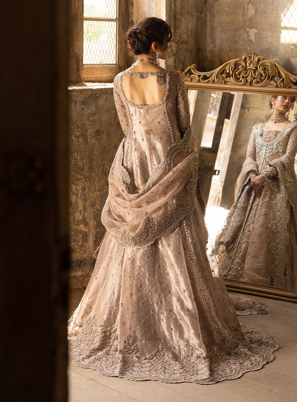 Champagne Gold Hand-Embellished Brocade Sharara (3-Piece) - Image 11