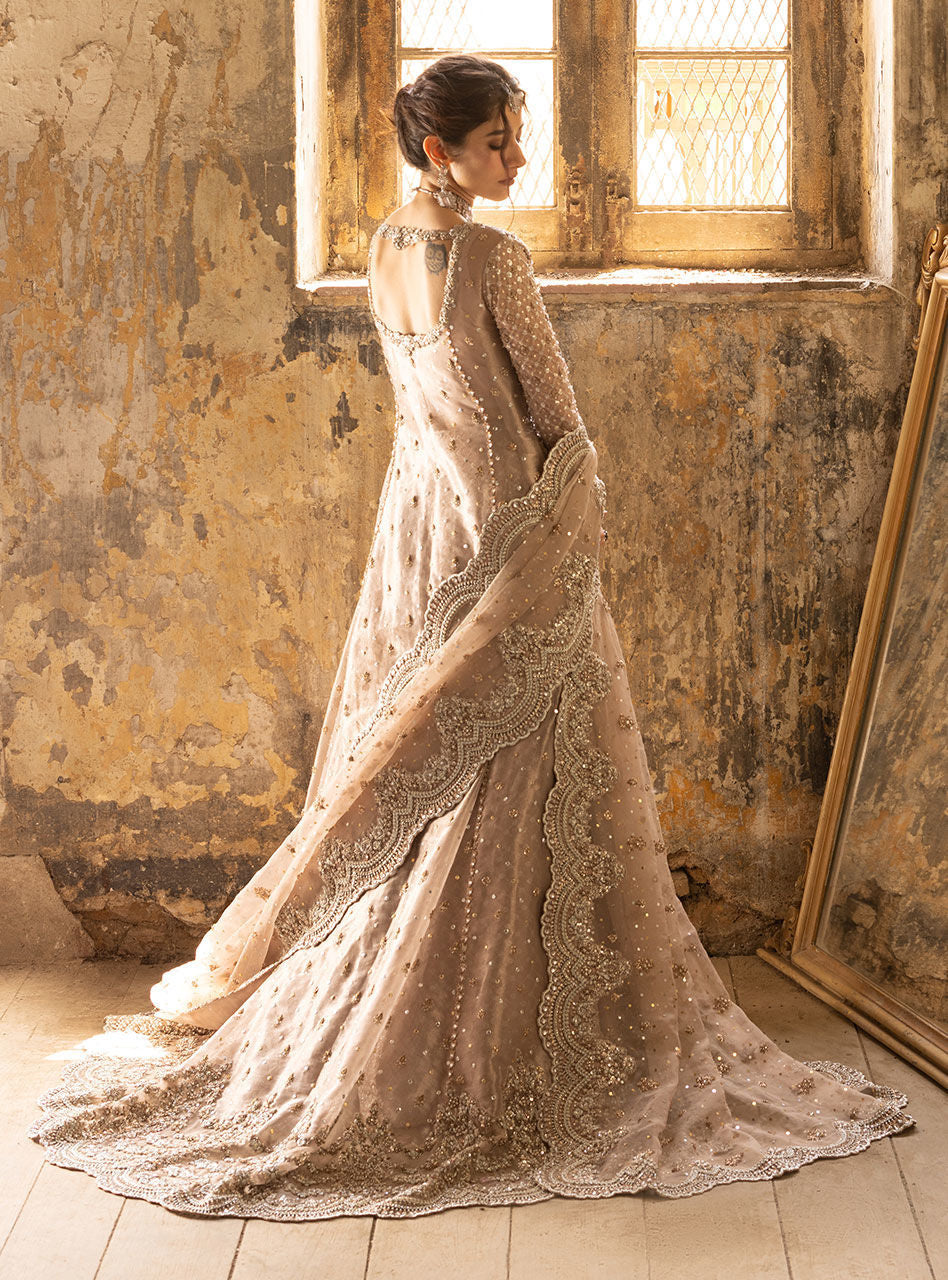 Champagne Gold Hand-Embellished Brocade Sharara (3-Piece) - Image 7