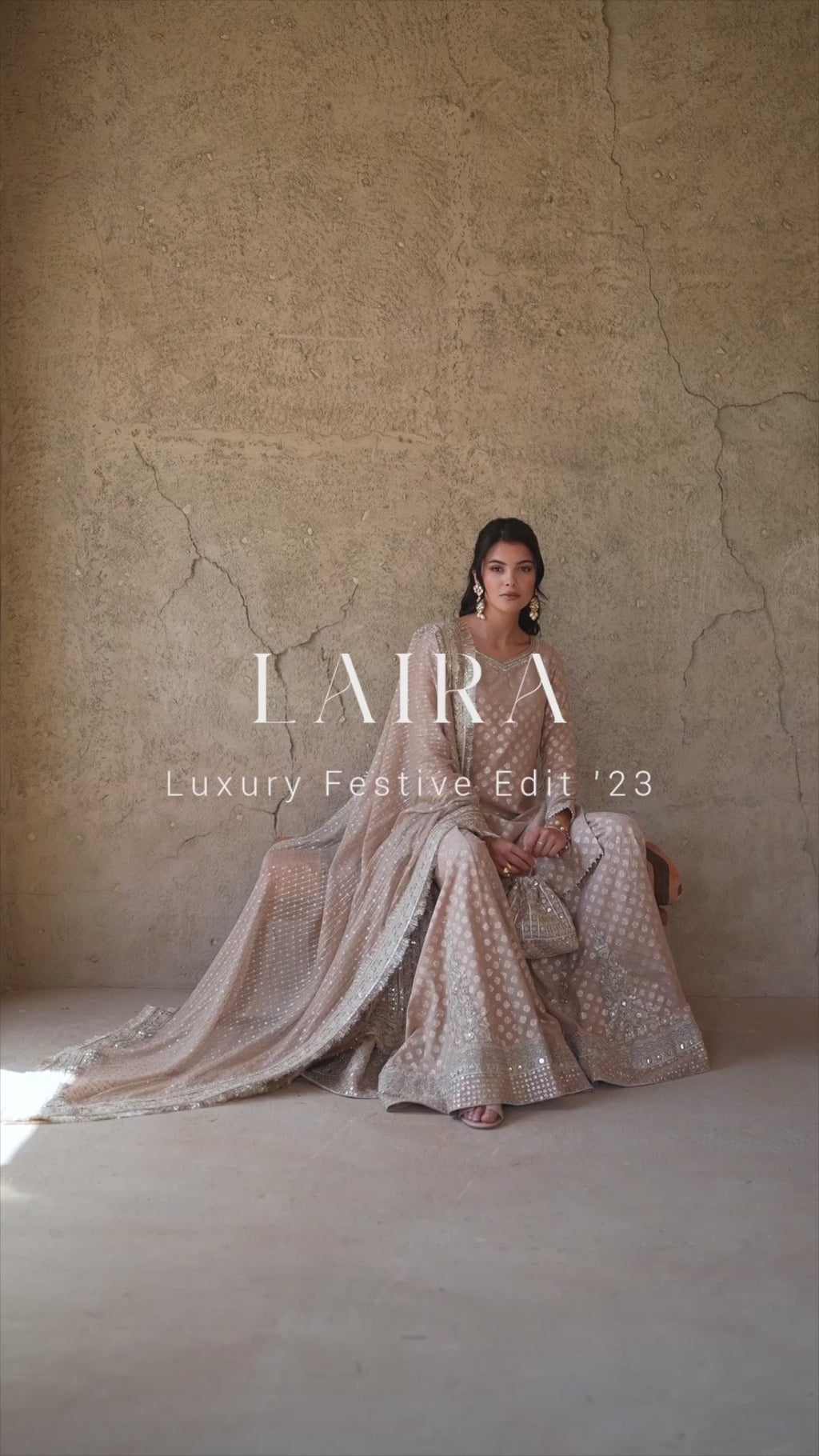 Rose Gold Embroidered Karandi Sharara Dress (3-Piece) - Image 7