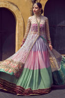 Gold Kaamdani & Dabka Embroidered Net Sharara (3-Piece) - Image 2