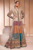 Gold Kaamdani & Dabka Embroidered Net Sharara (3-Piece) - Image 7