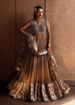 Indian Gold Hand-Embellished Organza Anarkali Sharara (3-Piece) - Image 6