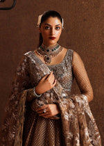 Indian Gold Hand-Embellished Organza Anarkali Sharara (3-Piece) - Image 7