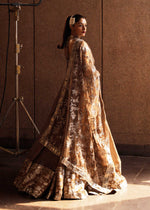 Indian Gold Hand-Embellished Organza Anarkali Sharara (3-Piece) - Image 8