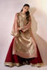 Pakistani Copper & Rose Gold Embroidered Pure Tissue Sharara (3-Piece) - Image 2