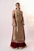 Pakistani Copper & Rose Gold Embroidered Pure Tissue Sharara (3-Piece) - Image 6