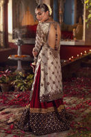 Dull Gold Embroidered Net Sharara (3-Piece) - Image 3