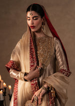 Gold Embroidered Tissue Peshwas Dress (3-Piece) - Image 4