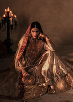 Gold Embroidered Tissue Peshwas Dress (3-Piece) - Image 6