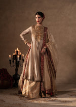 Gold Embroidered Tissue Peshwas Dress (3-Piece) - Image 8