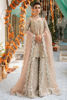 Rose Gold Hand-Embroidered Tissue Sharara (3-Piece) - Image 2