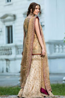 Gold Zardozi & Swarovski Tissue Sharara (3-Piece) - Image 3