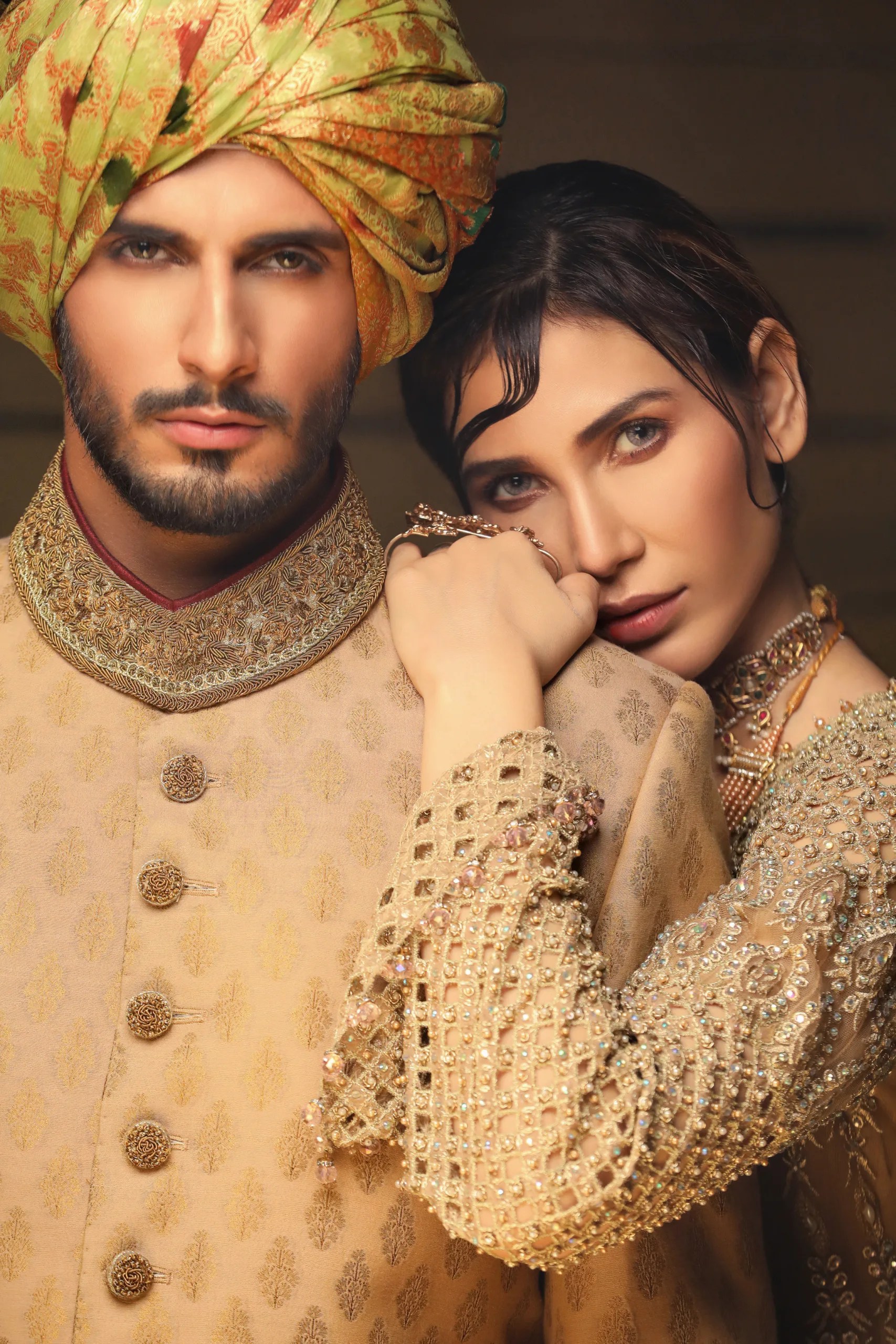 Marigold Embroidered Cotton Groom Sherwani (3-Piece) - Image 6