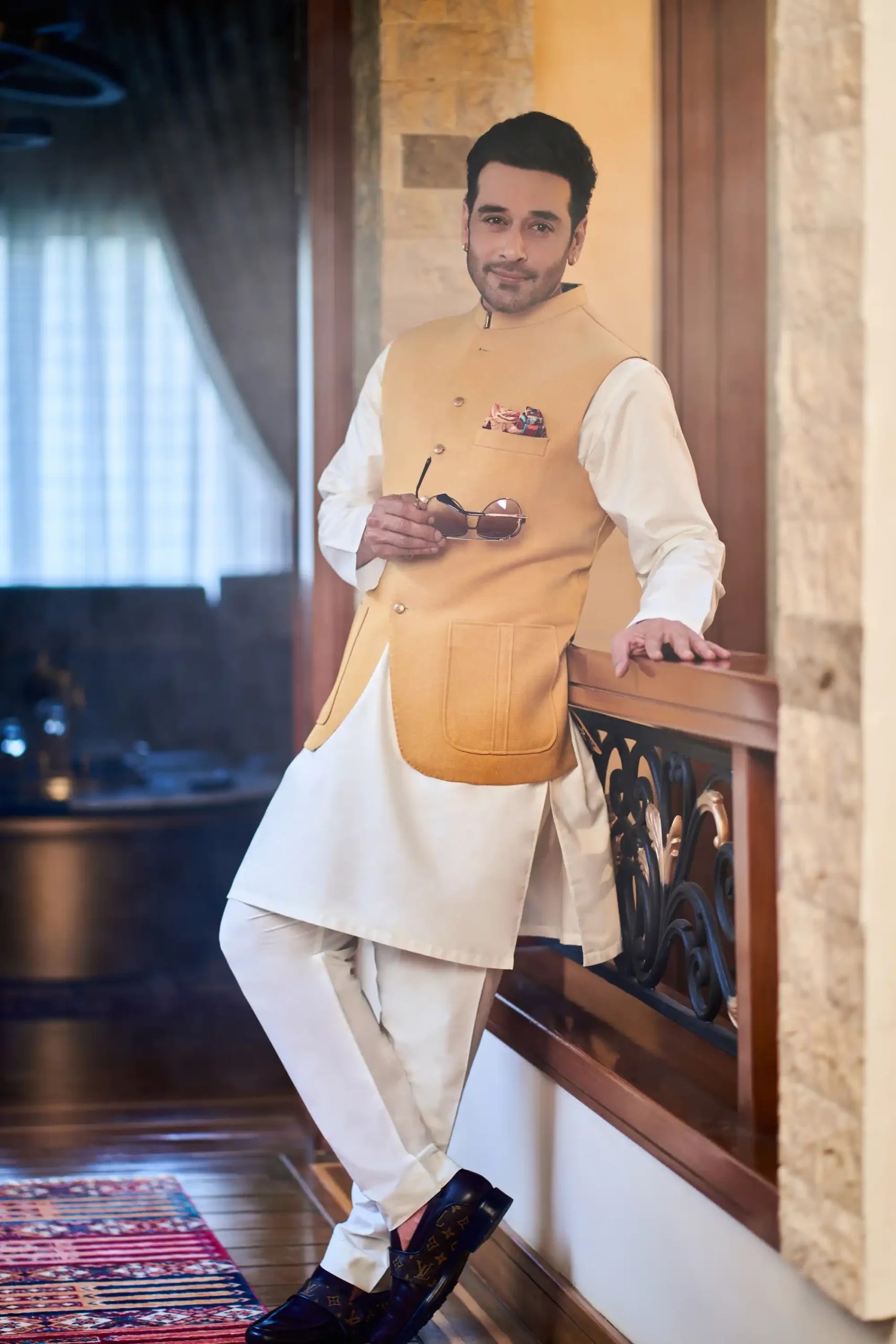 Canary Gold Plain High-Quality Fabric Waistcoat (3-Piece) - Image 1