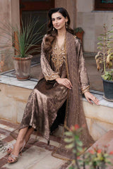 Bronze Hand-Embellished Silk Salwar Kameez (3-Piece) - Image 4
