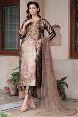 Bronze Hand-Embellished Silk Salwar Kameez (3-Piece) - Image 5