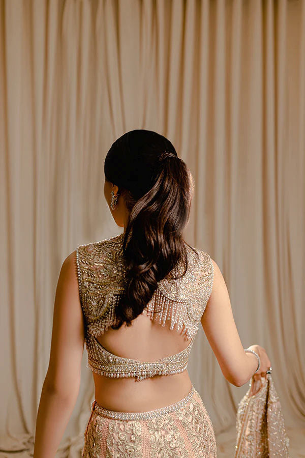 Gold Zardozi Sequin Net Statement Suit (2-Piece) - Image 5