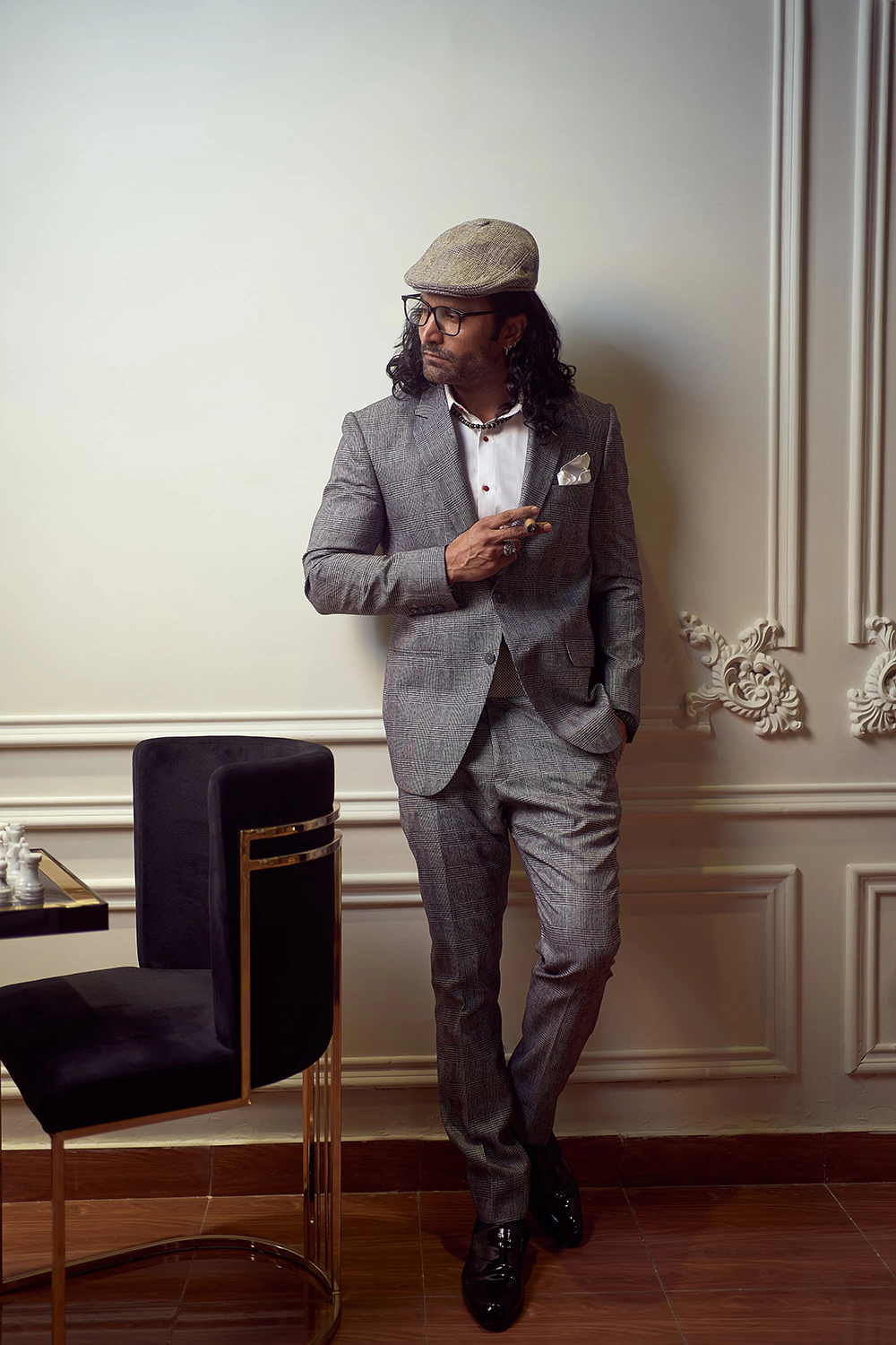 Charcoal Grey Pinstripe Wool Blend Suit (2-Piece) - Image 1