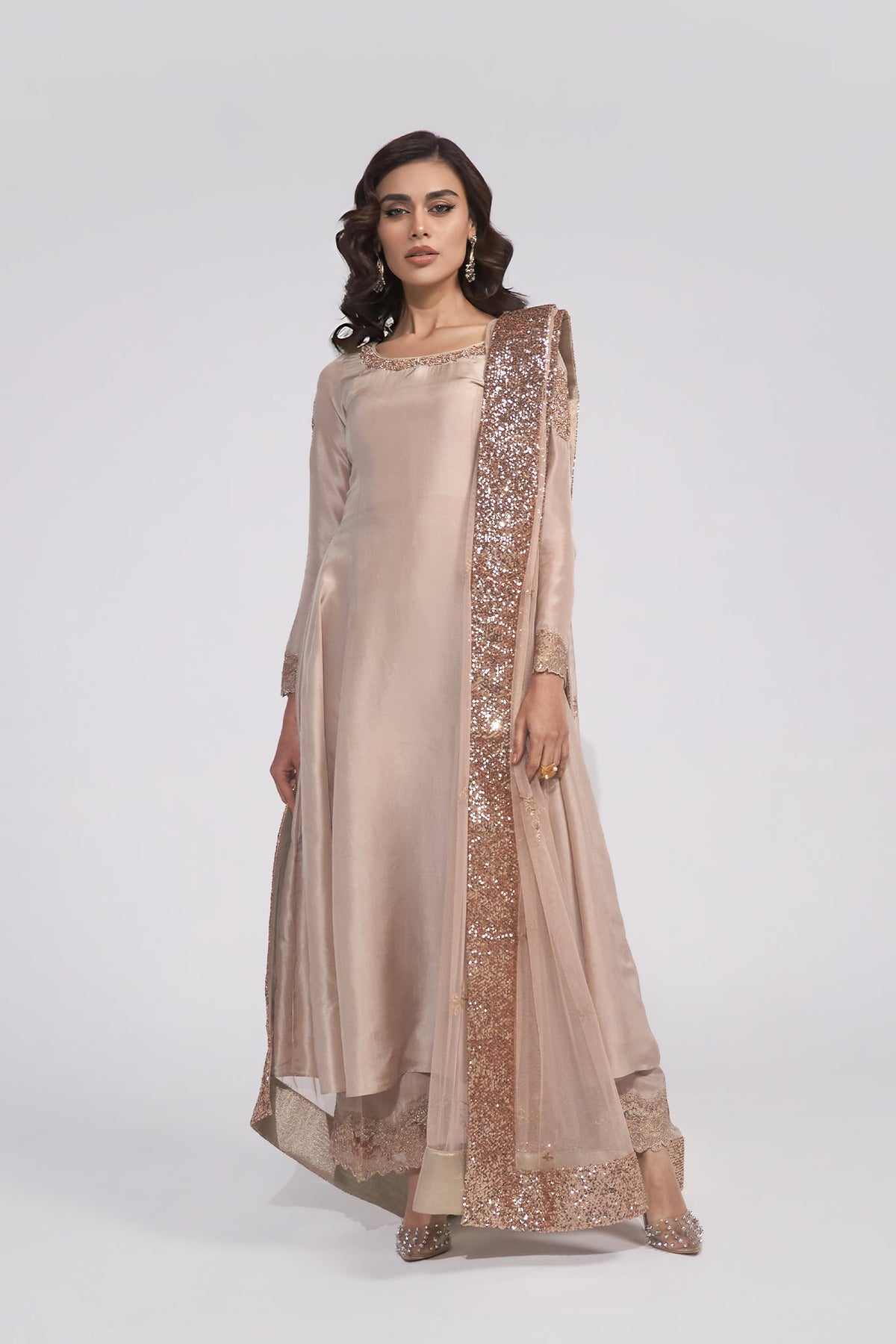 Mouse Zardozi Silk Kalidar Dress (3-Piece) - Image 1