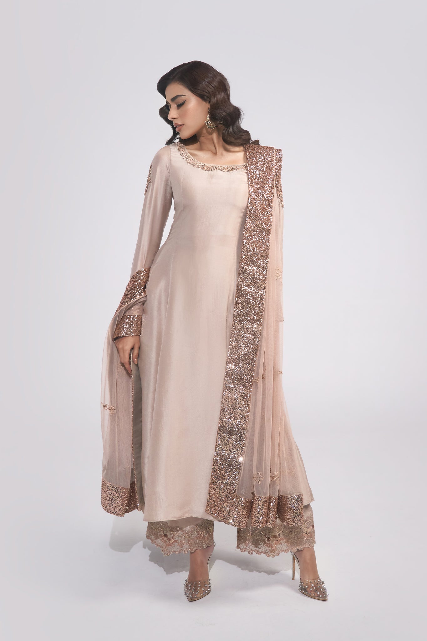 Mouse Zardozi Silk Kalidar Dress (3-Piece) - Image 4