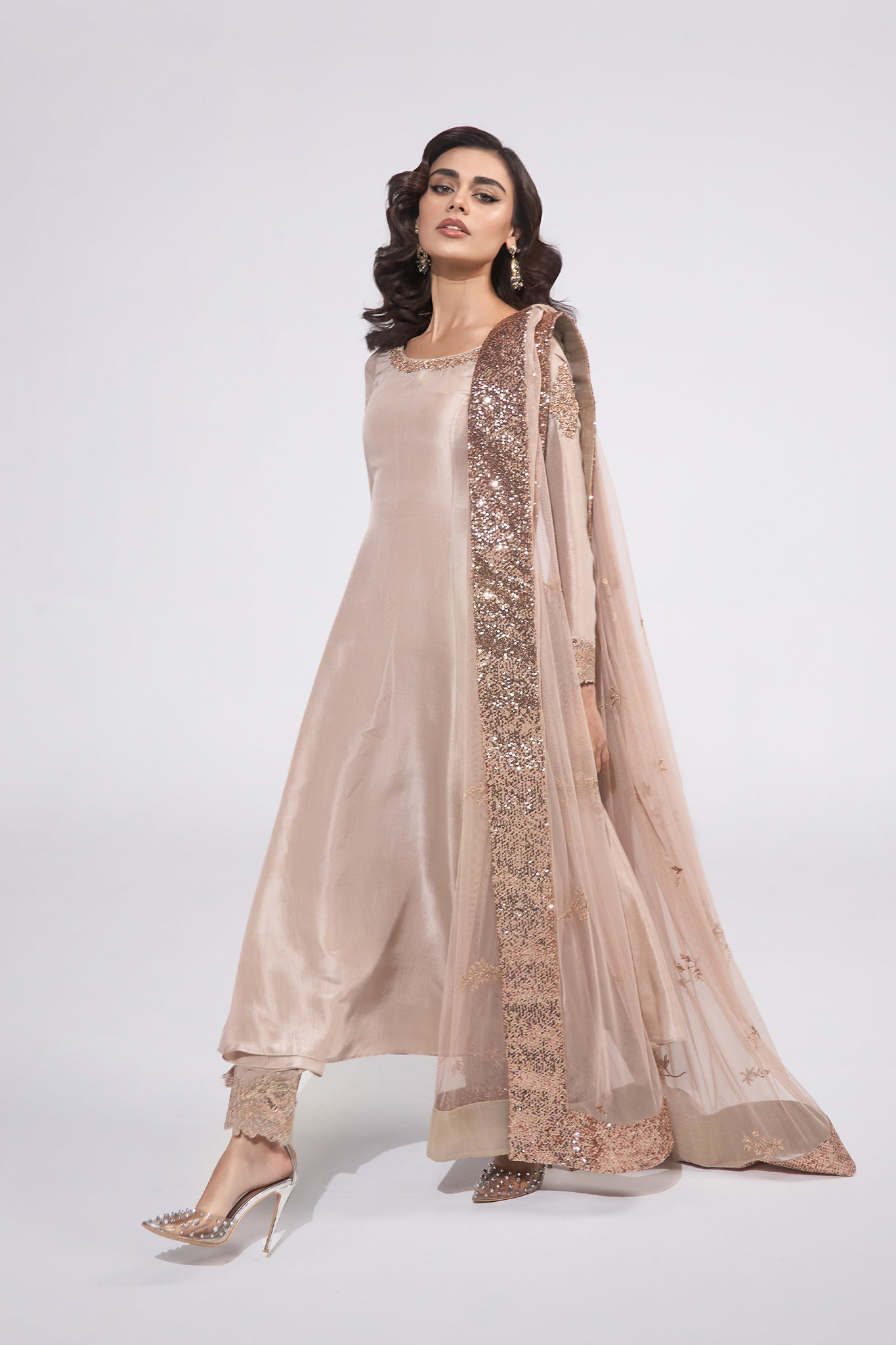 Mouse Zardozi Silk Kalidar Dress (3-Piece) - Image 5