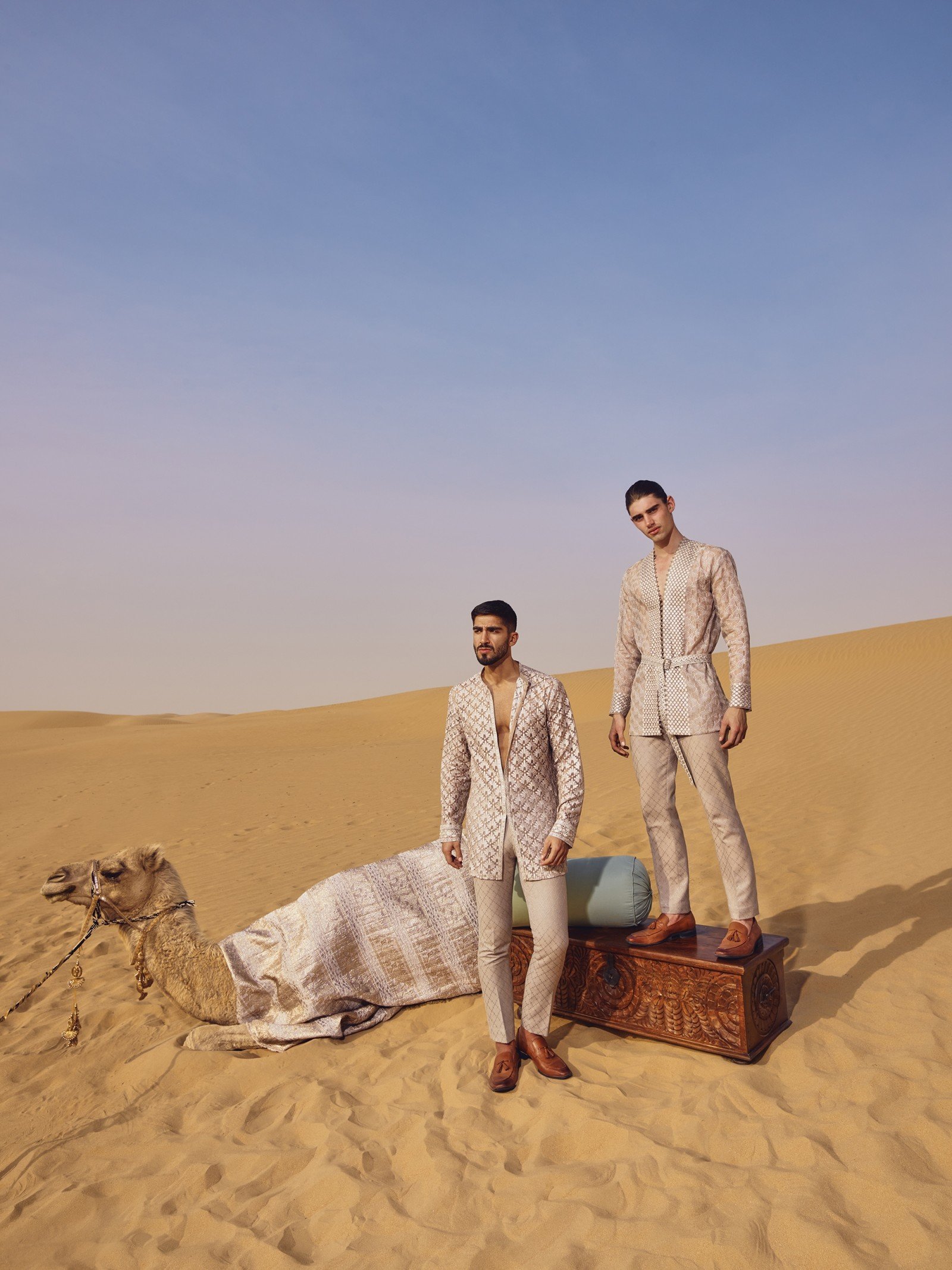 Marble Ash Quilted Silk-Blend Sherwani (2-Piece) - Image 1