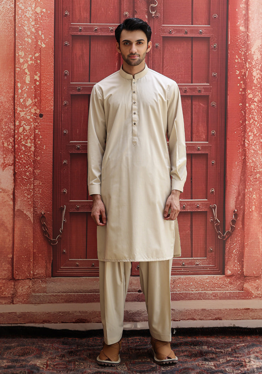 Whitecap Gray Poly Viscose Slim Fit Shalwar Kameez (2-Piece) - Image 1