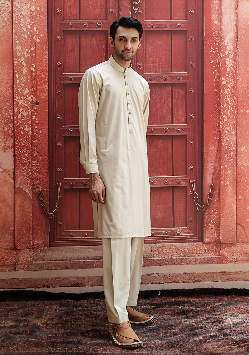 Whitecap Gray Poly Viscose Slim Fit Shalwar Kameez (2-Piece) - Image 3