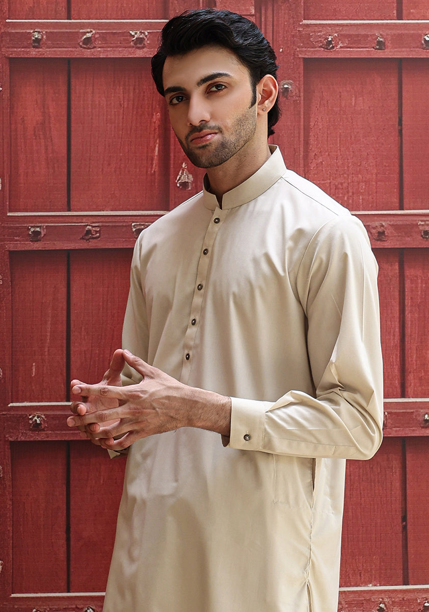 Whitecap Gray Poly Viscose Slim Fit Shalwar Kameez (2-Piece) - Image 4