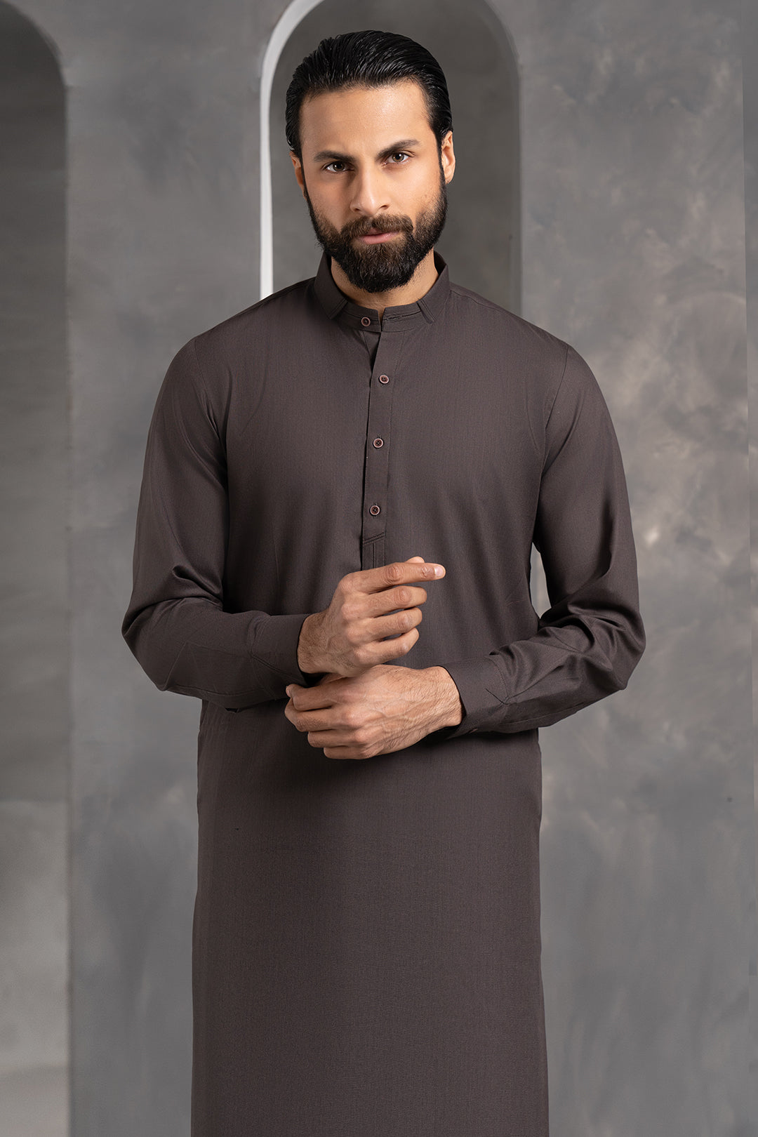 Charcoal Jade PV Textured Shalwar Kameez (2-Piece) - Image 1