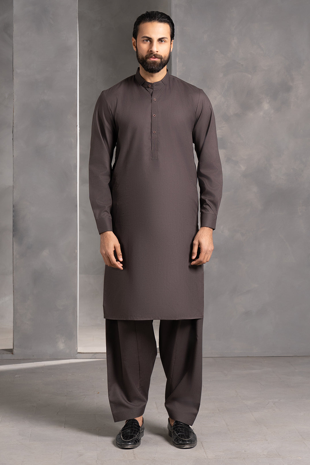 Charcoal Jade PV Textured Shalwar Kameez (2-Piece) - Image 2