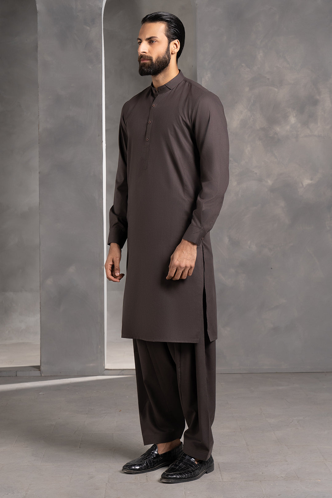 Charcoal Jade PV Textured Shalwar Kameez (2-Piece) - Image 3