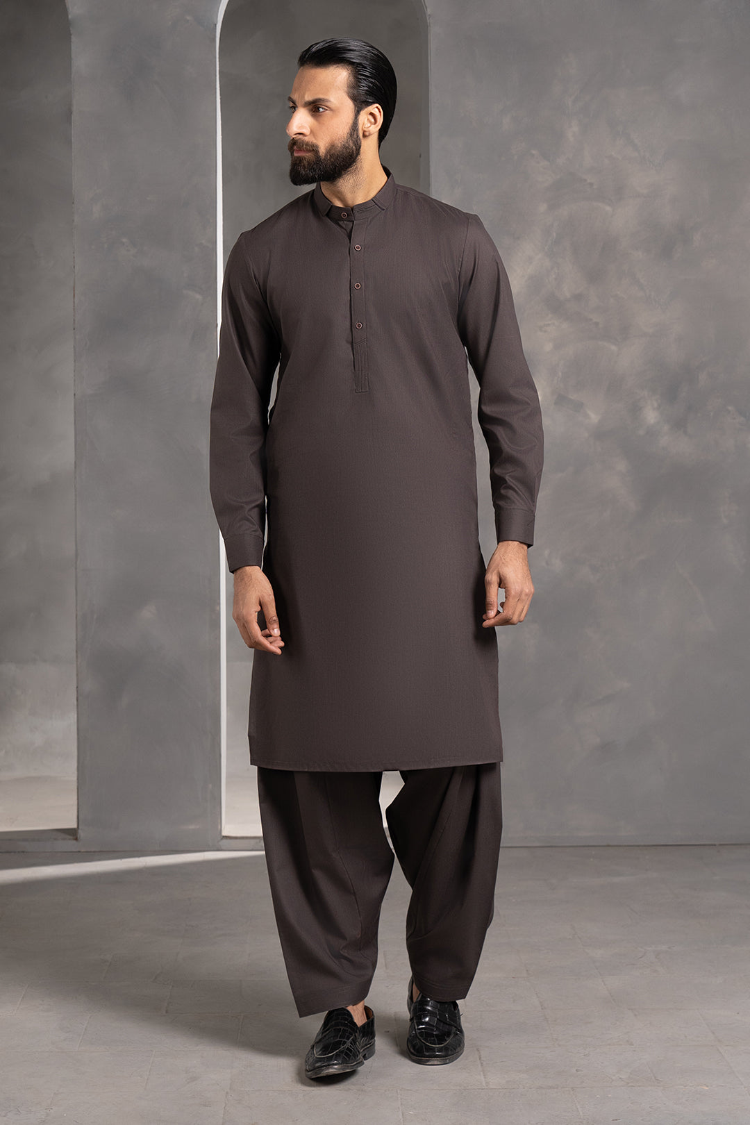 Charcoal Jade PV Textured Shalwar Kameez (2-Piece) - Image 4