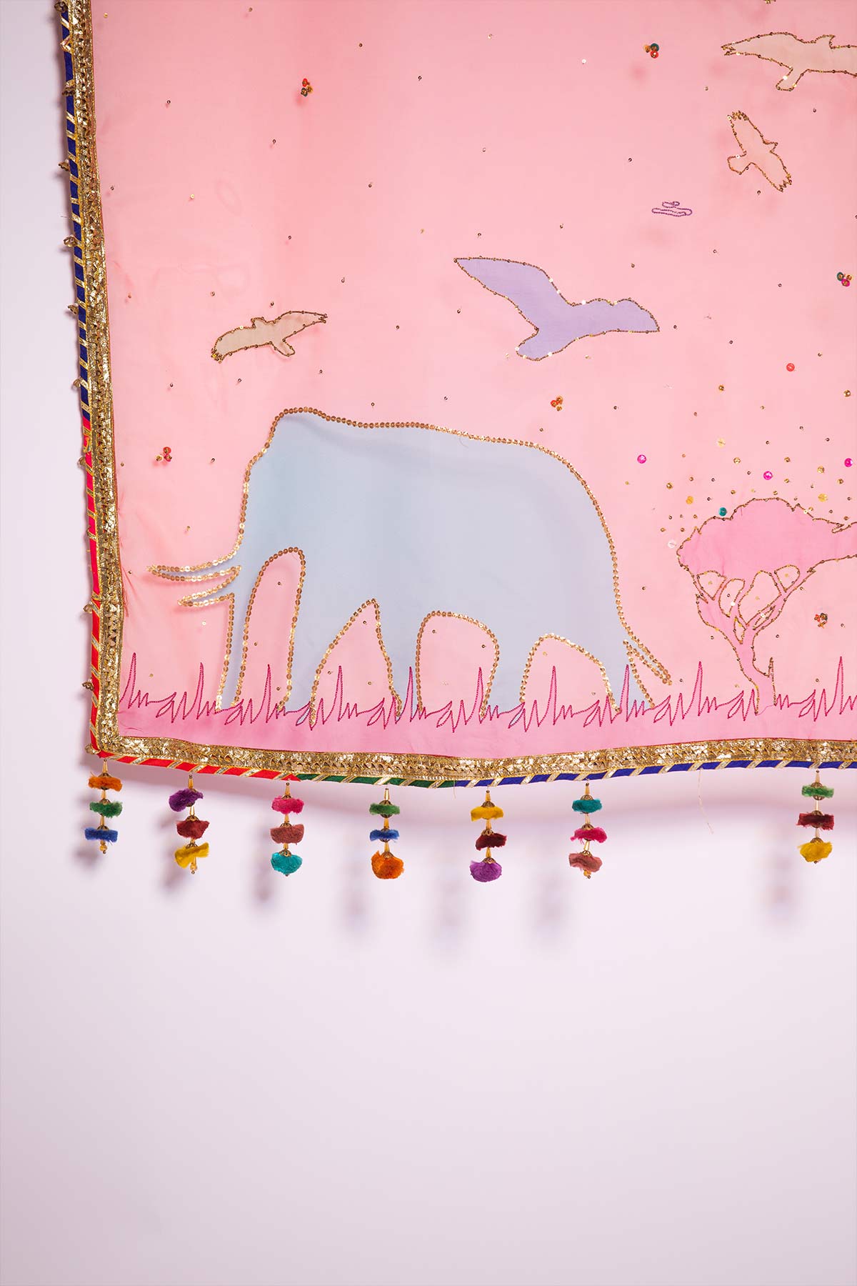 Mint Green Embroidered Raw Silk Angrakha & Gharara (3-Piece) - Image 12