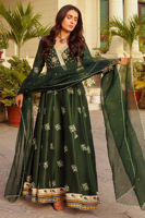Emerald Embellished Silk-Blend Angarkha Kalidar (3-Piece) - Image 7