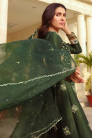 Emerald Embellished Silk-Blend Angarkha Kalidar (3-Piece) - Image 8