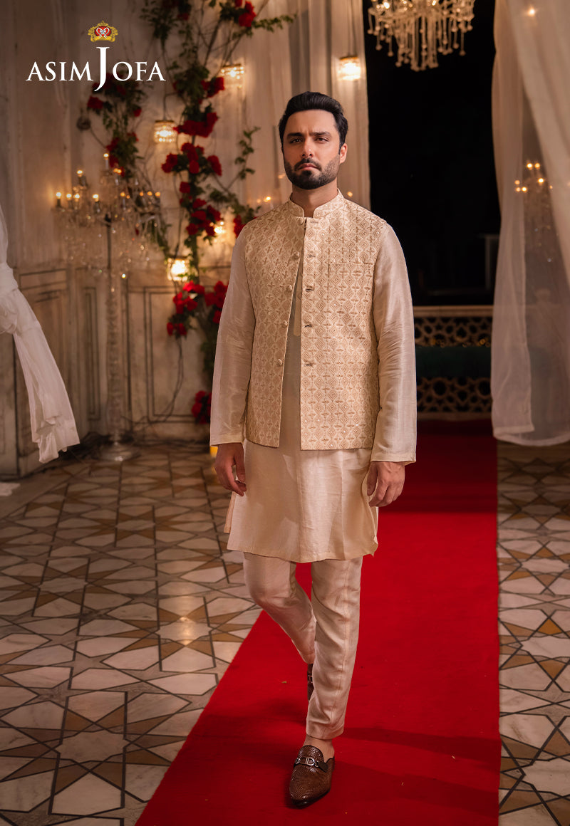 Bottle Green Embroidered Raw Silk Sherwani (3-Piece) - Image 15