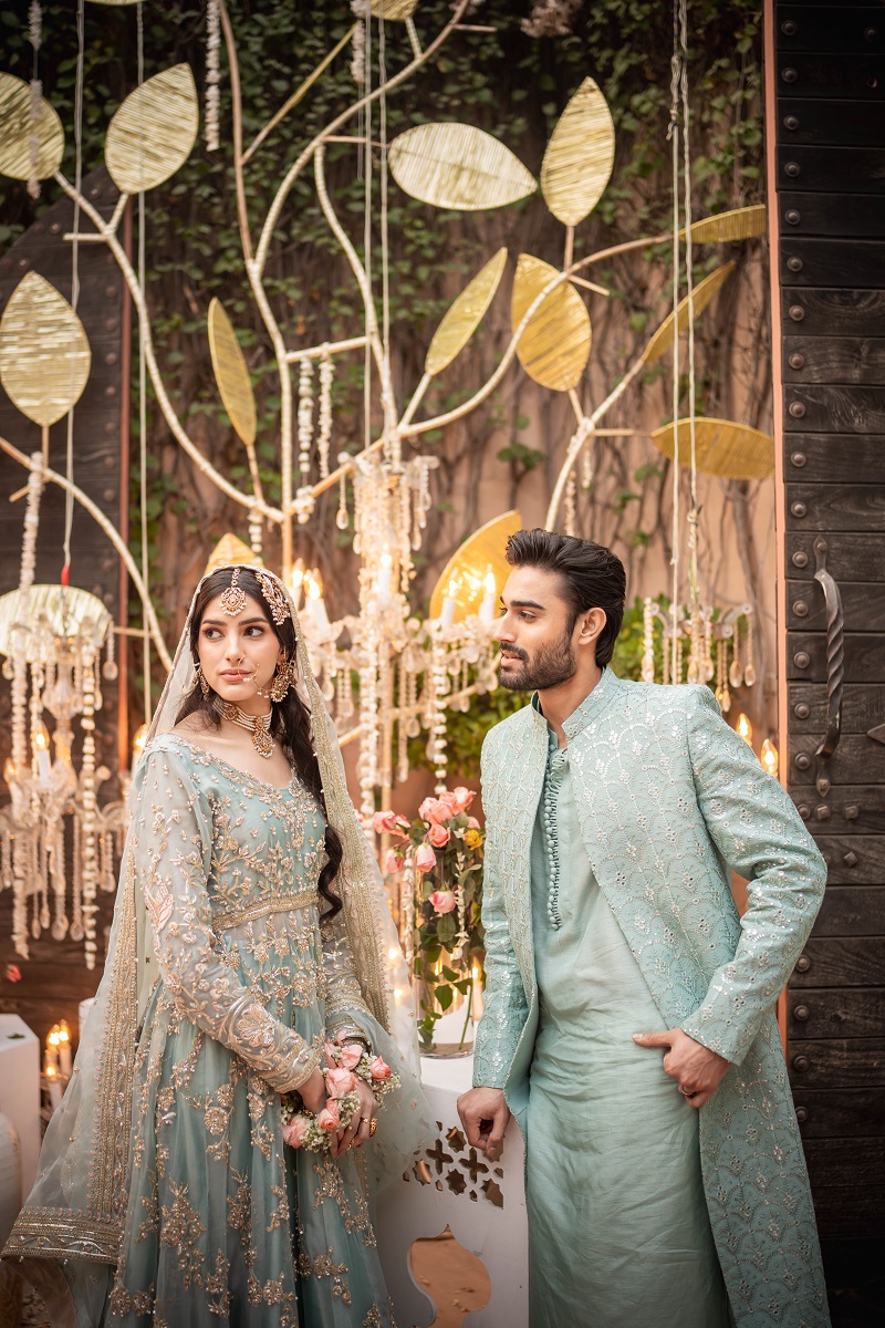 Sea Green Embroidered Silk-Blend Achkan Sherwani (3-Piece) - Image 6