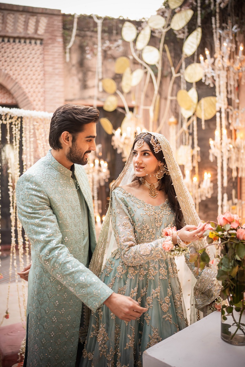 Sea Green Embroidered Silk-Blend Achkan Sherwani (3-Piece) - Image 7