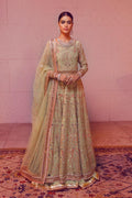 Apple Green Embroidered Pure Organza Anarkali (3-Piece) - Image 1