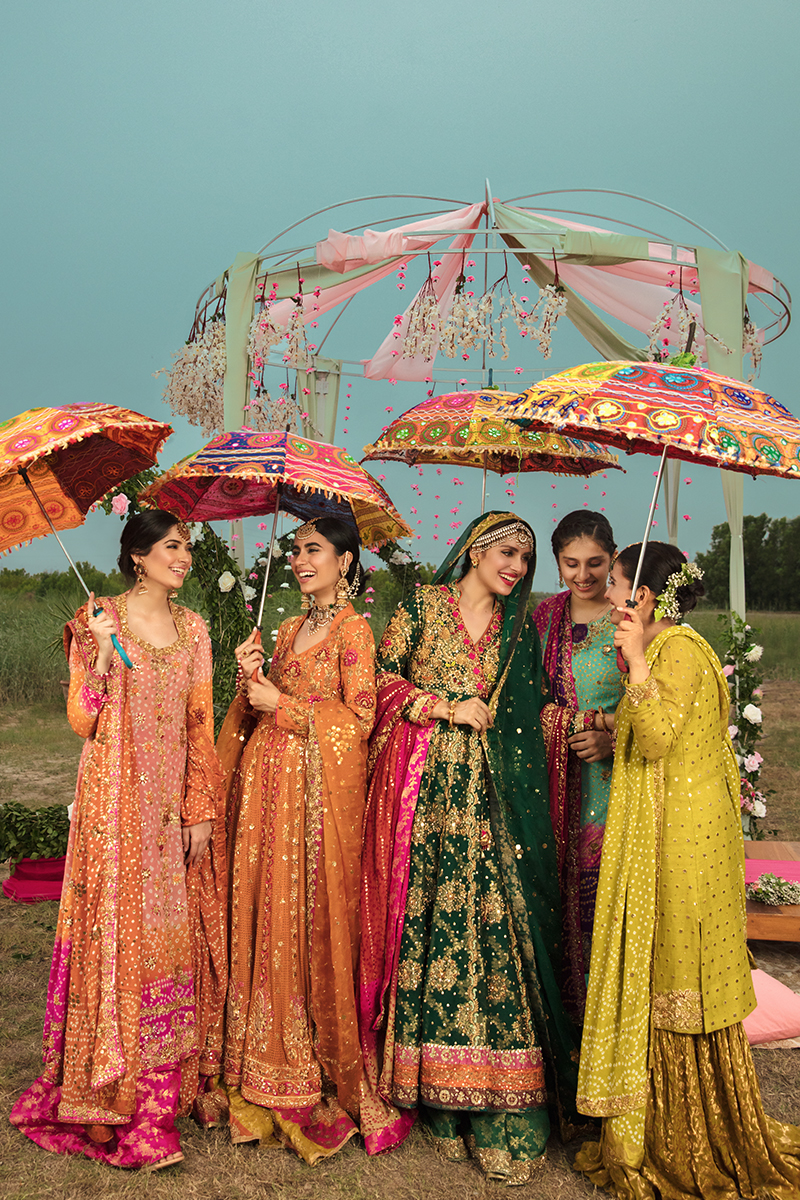 Beetle Green Embroidered Cotton Net Angarkha Kalidar (3-Piece) - Image 6